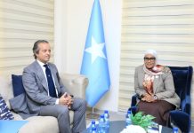 Wasiirka Gaadiidka XFS oo Xafiiskeeda ku qaabbishay Safiirka Talyaaniga ee Soomaaliya