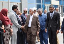 Guddoomiye Cabdi Xaashi oo si weyn loogu soo dhaweeyay Garoonka Aadan Cadde ee magaalada Muqdisho