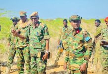 Taliyaha Qeybta 60-aad Ciidanka xoogga Dalka iyo Sarakiil uu hoggaaminayo oo gaaray degmada Xudur