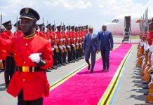 Madaxweyne Xasan Sheekh & wafdi uu hoggaaminaayo oo lagu soo dhaweeyay dalka tanzania.