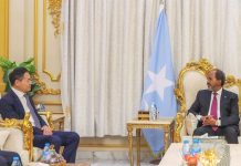 Madaxweynaha JFS oo la kulmay Ergeyga Gaarka ah ee Shiinaha u qaabilsan Geeska Afrika