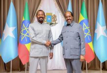 Madaxweyne Xasan Sheekh iyo Ra’iisul wasaaraha Itoobiya oo kulan muhiim ah ku yeeshay Villa Somalia