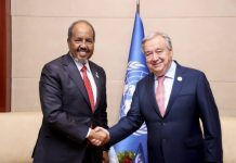 Madaxweyne Xasan Sheekh oo la kulmay Xoghayaha Guud ee Qaramada Midoobay