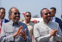 Madaxweyne Xasan Sheekh oo muqdisho kusoo dhoweeyay Ra’iisul wasaare Abiy Axmed