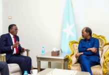 Madaxweynaha JFS oo Madaxtooyada Qaranka ku qaabilay Ra’iisul Wasaare hore Mudane Cabdi Faarax Shirdoon