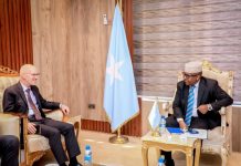 Wasiirka gaashaandhigga oo kulan la qaatay James Swan