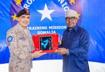 Wasiirka Gaashaandhiga XFS oo ka qeyb galay munaasabad uu xilka kula wareegayey Taliyaha cusub ee Hawlgalka Midowga Yurub