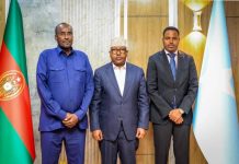 Wasiirka Gaashaandhigga oo xafiiskiisa ku qaabilay Guddoomiyaha Gobolka Gedo