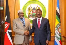 Guddoomiyaha golaha shacabka oo kulan la qaatay dhiggiisa dalka Kenya.