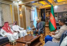 Wasiirka gaashaandhiga XFS oo xafiiskiisa ku qaabilay Safiirka Sucuudiga