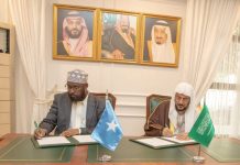 Dowladdaha Soomaaliya iyo Sucuudiga oo kala saxiixday heshiis ku saabsan horumarinta Arrimaha islaamka