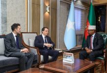 Wasiirka Gaashaandhigga oo la kulmay Ku-Simaha Safiirka Boqortooyada Ingiriiska ee Soomaaliya u Joogaa