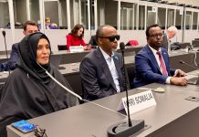 Guddoomiyaha Guddiga madaxa-bannaan ee Xuquuqul Insaanka Qaranka oo shir caalami ah uga qayb galay Geneva