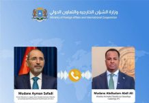 Wasiirka arrimaha Dibadda oo wadahdal Teleefoon la yeeshay Ra’iisul Wasaare Ku-xigeenka Jordan