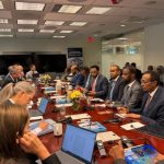 Wafdi uu hoggaaminayo Wasiirka Maaliyadda Soomaaliya oo gaaray Maraykanka