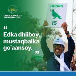 Madaxweyne JFS” Waxaan ku boorinayaa shacabka K/Galbeed in ay si wanaagsan uga faa’ideystaan fursaddan dahabiga ah”