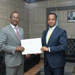 Wasiirka Arrimaha Dibadda oo Qaabbilay Danjiraha Cusub ee Dowladda Jabuuti u fadhiya Dalka Soomaaliya