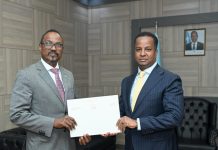 Wasiirka Arrimaha Dibadda oo Qaabbilay Danjiraha Cusub ee Dowladda Jabuuti u fadhiya Dalka Soomaaliya