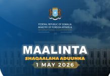 Hambalyadda maalinta Shaqaalaha Aduunka ee Wasaaradda arrimaha dbadda