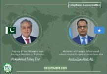 Soomaaliya oo Farriin Garab-istaag ah u dirtay Dowladda Pakistan