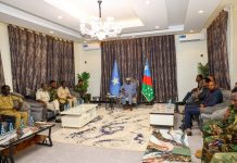 Hoggaamiye Aadan Madoobe oo shir-guddoomiyay Kulan looga hadlayay adkeynta Amniga Deegaannada K/Galbeed Soomaaliya