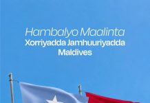 Soomaaliya oo Hambalyo u dirtay Jamhuuriyadda Maldives