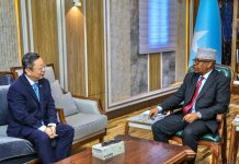 Wasiirka Gaashaandhigga oo qaabilay Safiirka Dowladda Shiinaha u fadhiya Soomaaliya