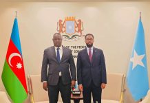 Danjiraha JFS u fadhiya Dalka Azerbaijan oo Xarunta Safaaradda Ku soo dhaweeyay Guddoomiyaha Xiriirka Kubadda Cagta Soomaaliyeed